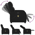 vidaXL Fotoliu de masaj rabatabil, negru, material textil vidaXL Fotoliu de masaj rabatabil, negru, material textil