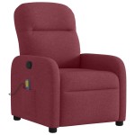 vidaXL Fotoliu de masaj rabatabil, roșu vin, material textil vidaXL Fotoliu de masaj rabatabil, roșu vin, material textil
