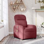vidaXL Fotoliu de masaj rabatabil, roșu vin, material textil vidaXL Fotoliu de masaj rabatabil, roșu vin, material textil