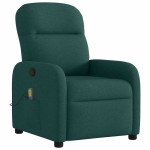 vidaXL Fotoliu de masaj rabatabil, verde închis, material textil vidaXL Fotoliu de masaj rabatabil, verde închis, material textil