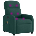 vidaXL Fotoliu de masaj rabatabil, verde închis, material textil vidaXL Fotoliu de masaj rabatabil, verde închis, material textil