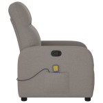 vidaXL Fotoliu de masaj rabatabil, gri taupe, material textil