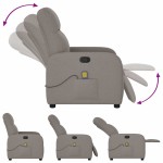 vidaXL Fotoliu de masaj rabatabil, gri taupe, material textil