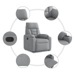 vidaXL Fotoliu rabatabil, gri deschis, material textil