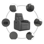 vidaXL Fotoliu rabatabil, gri închis, material textil