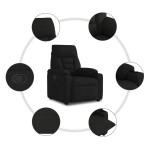 vidaXL Fotoliu rabatabil, negru, material textil vidaXL Fotoliu rabatabil, negru, material textil