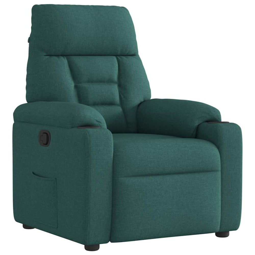 vidaXL Fotoliu rabatabil, verde închis, material textil