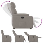 vidaXL Fotoliu rabatabil, gri taupe, material textil