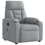 vidaXL Fotoliu de masaj rabatabil, gri deschis, textil