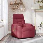 vidaXL Fotoliu de masaj rabatabil, roșu vin, material textil vidaXL Fotoliu de masaj rabatabil, roșu vin, material textil