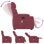 vidaXL Fotoliu de masaj rabatabil, roșu vin, material textil vidaXL Fotoliu de masaj rabatabil, roșu vin, material textil