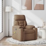vidaXL Fotoliu de masaj rabatabil, maro, material textil