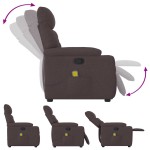 vidaXL Fotoliu de masaj rabatabil, maro închis, material textil