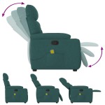 vidaXL Fotoliu de masaj rabatabil, verde închis, material textil vidaXL Fotoliu de masaj rabatabil, verde închis, material textil