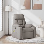 vidaXL Fotoliu de masaj rabatabil, gri taupe, material textil
