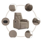 vidaXL Fotoliu rabatabil, gri taupe, microfibră