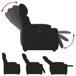 vidaXL Fotoliu rabatabil, negru, microfibră vidaXL Fotoliu rabatabil, negru, microfibră