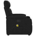 vidaXL Fotoliu de masaj rabatabil, negru, microfibră vidaXL Fotoliu de masaj rabatabil, negru, microfibră