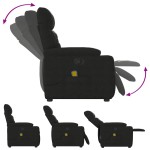 vidaXL Fotoliu de masaj rabatabil, negru, microfibră vidaXL Fotoliu de masaj rabatabil, negru, microfibră