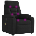 vidaXL Fotoliu de masaj rabatabil, negru, microfibră vidaXL Fotoliu de masaj rabatabil, negru, microfibră