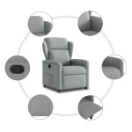 vidaXL Fotoliu rabatabil, gri deschis, material textil