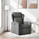 vidaXL Fotoliu rabatabil, gri închis, material textil