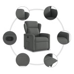 vidaXL Fotoliu rabatabil, gri închis, material textil