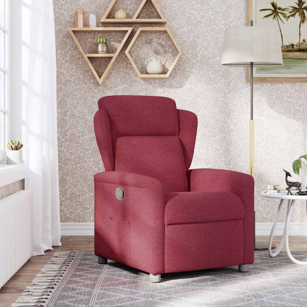 vidaXL Fotoliu rabatabil, roșu vin, material textil