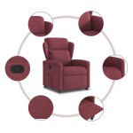 vidaXL Fotoliu rabatabil, roșu vin, material textil vidaXL Fotoliu rabatabil, roșu vin, material textil
