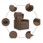 vidaXL Fotoliu rabatabil, maro, material textil
