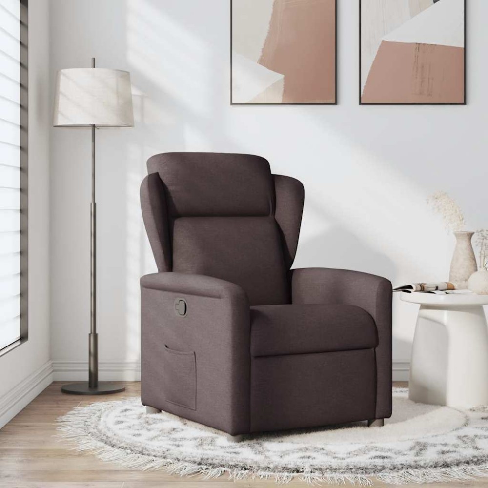 vidaXL Fotoliu rabatabil, maro închis, material textil