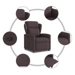 vidaXL Fotoliu rabatabil, maro închis, material textil