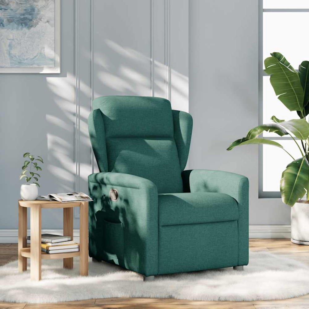 vidaXL Fotoliu rabatabil, verde închis, material textil