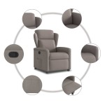 vidaXL Fotoliu rabatabil, gri taupe, material textil
