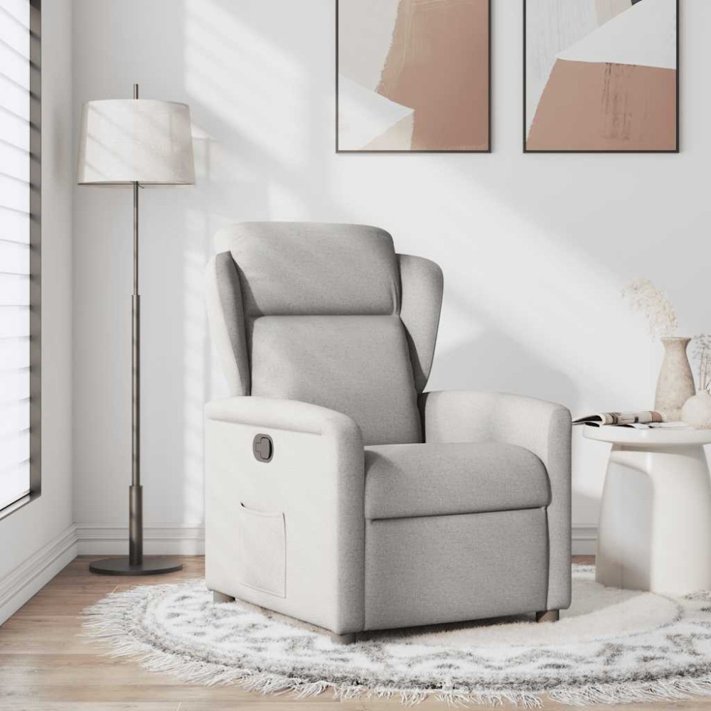 vidaXL Scaun extensibil din stofă gri nor