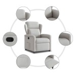 vidaXL Scaun extensibil din stofă gri nor