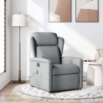 vidaXL Fotoliu de masaj rabatabil, gri deschis, textil