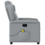 vidaXL Fotoliu de masaj rabatabil, gri deschis, textil