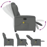 vidaXL Fotoliu de masaj rabatabil, gri închis, material textil vidaXL Fotoliu de masaj rabatabil, gri închis, material textil