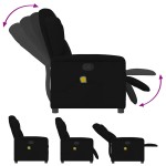 vidaXL Fotoliu de masaj rabatabil, negru, material textil