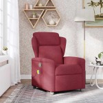 vidaXL Fotoliu de masaj rabatabil, roșu vin, material textil vidaXL Fotoliu de masaj rabatabil, roșu vin, material textil