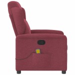 vidaXL Fotoliu de masaj rabatabil, roșu vin, material textil vidaXL Fotoliu de masaj rabatabil, roșu vin, material textil
