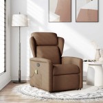 vidaXL Fotoliu de masaj rabatabil, maro, material textil