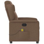 vidaXL Fotoliu de masaj rabatabil, maro, material textil