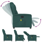 vidaXL Fotoliu de masaj rabatabil, verde închis, material textil vidaXL Fotoliu de masaj rabatabil, verde închis, material textil