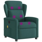 vidaXL Fotoliu de masaj rabatabil, verde închis, material textil vidaXL Fotoliu de masaj rabatabil, verde închis, material textil