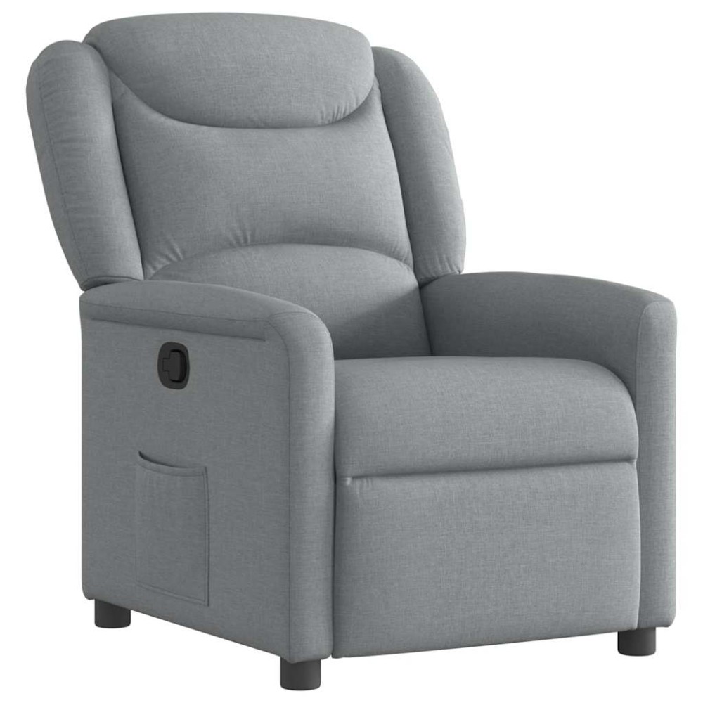 vidaXL Fotoliu rabatabil, gri deschis, material textil