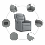 vidaXL Fotoliu rabatabil, gri deschis, material textil
