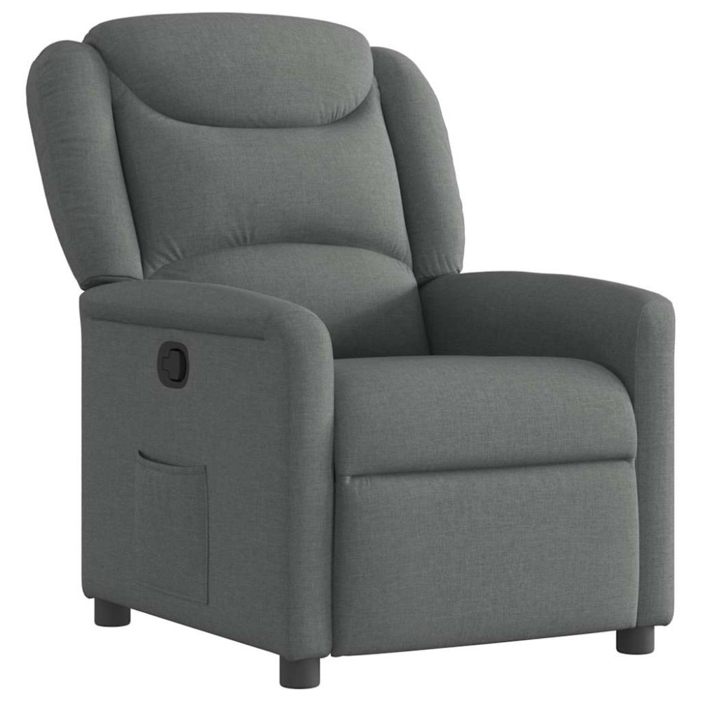 vidaXL Fotoliu rabatabil, gri închis, material textil