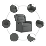 vidaXL Fotoliu rabatabil, gri închis, material textil